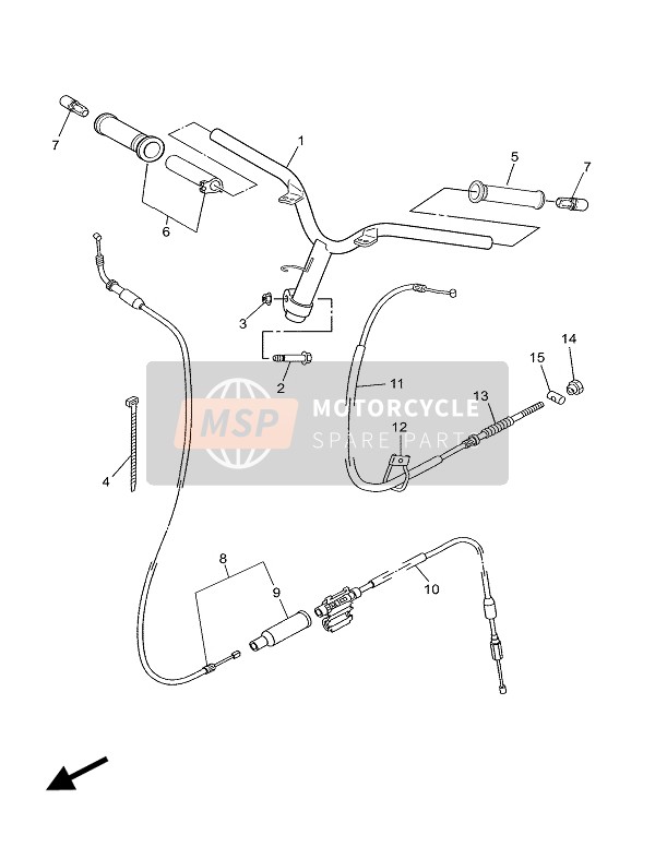 Yamaha CS50 JOG-R 2002 Steering Handle & Cable (For 5RW1) for a 2002 Yamaha CS50 JOG-R